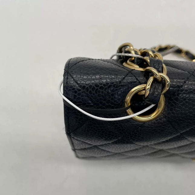Chanel Classic Flap Medium Black Caviar Leather with 24k Gold Hardware, 2008-2009