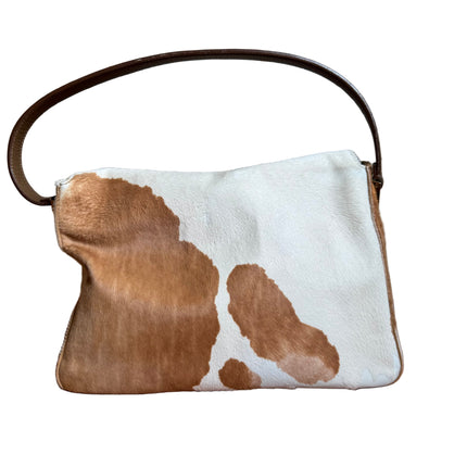 Fendi Mamma Baguette Large Pony hair in Cow Print Natural Color