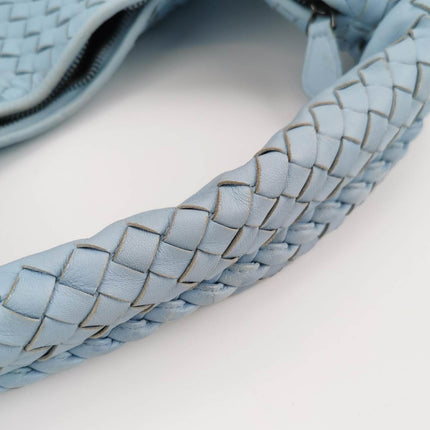 Bottega Veneta Veneta Hobo Medium Baby Blue Intrecciato Leather Bag 43cm