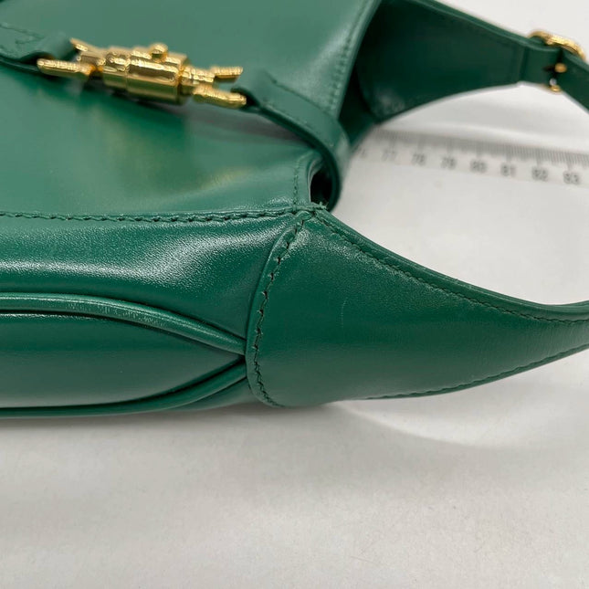 Sold Gucci Jackie 1961 Mini Handbag in Green Leather with Adjustable Strap