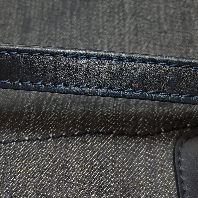 Chanel North South Deauville Tote Small Navy Denim Top Handle Shoulder Bag, 2012-2013