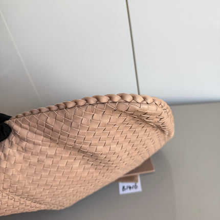 Bottega Veneta Veneta Hobo Maxi Almond Beige Intrecciato Leather Bag 51cm