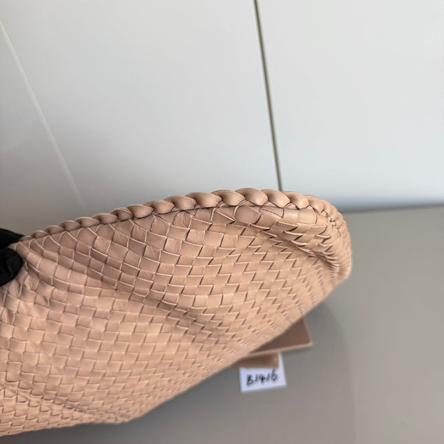 Bottega Veneta Veneta Hobo Maxi Almond Beige Intrecciato Leather Bag 51cm
