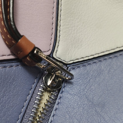 Loewe Puzzle Small Tricolor Purple Pink Grey Calfskin Leather Crossbody Bag