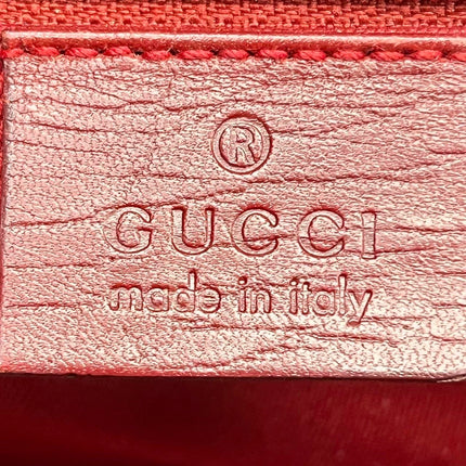 Gucci Jackie Vintage Red Monogram Fabric and Leather Shoulder Bag