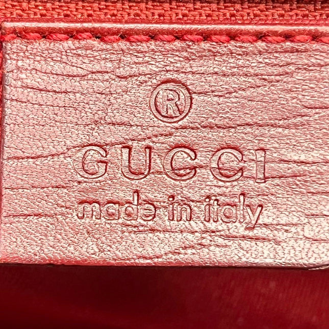 Gucci Jackie Vintage Red Monogram Fabric and Leather Shoulder Bag