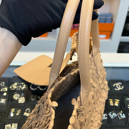 Bottega Veneta Cabat Limited Tan Poussin Paillettes Tote Beige