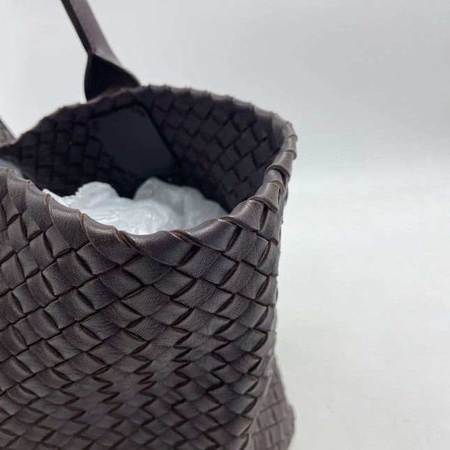 Sold Bottega Veneta Cabat Large Intreccio Leather Tote Bag Dark Chocolate Brown with Pouch 40cm