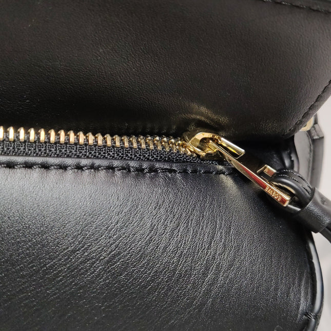 Loewe x Suna Fujita Lemur Puzzle Edge Small Black Leather Crossbody Bag