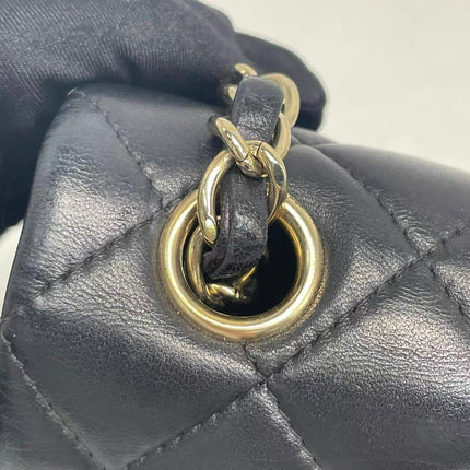 Chanel Classic Flap Mini 2016 Black Lambskin Leather Gold Hardware