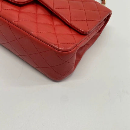 Chanel Classic Flap Medium Red Lambskin Leather with Gold Hardware