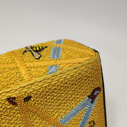 Lady Dior Mini Limited Edition Yellow Star and Bee Beaded Handbag 2017