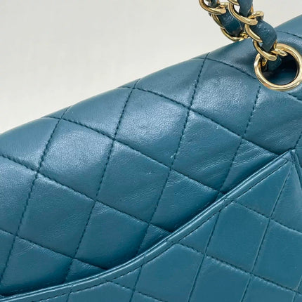 Chanel Classic Flap Medium Vintage Navy Lambskin Leather 24k Gold Hardware