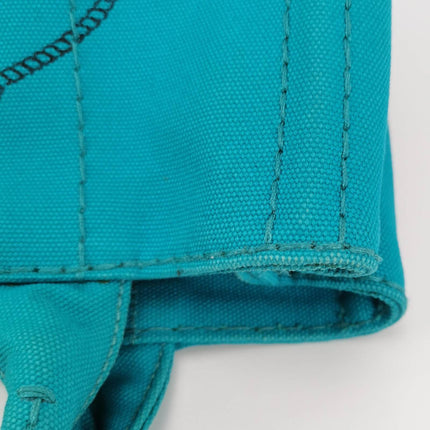 Sold Prada Canape Canvas Tote Small Blue Top Handle Bag