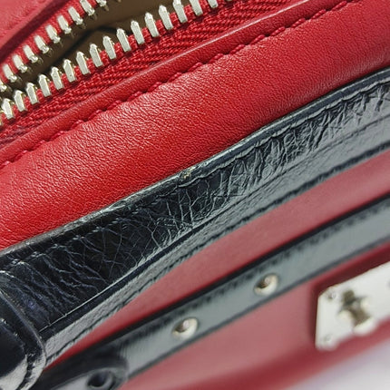 Louis Vuitton Petite Malle Mini Soft Trunk Red and Black Leather Crossbody Bag
