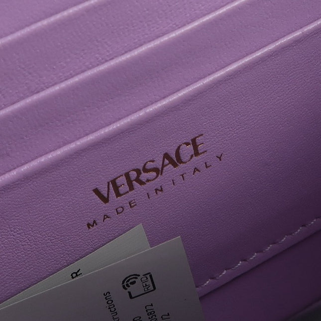 Versace La Medusa Mini Pink Studded Top Handle Bag