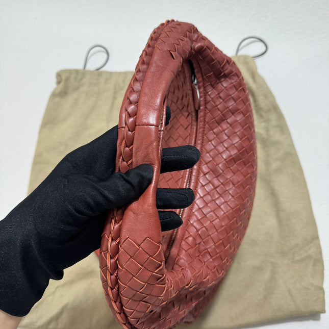 Sold Bottega Veneta Veneta Hobo Small Burgundy 40cm Lambskin Leather