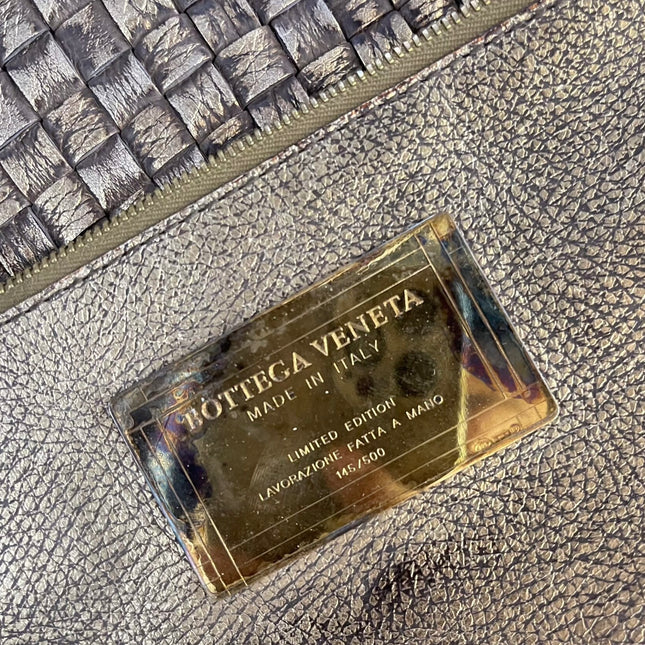 Bottega Veneta Cabat Large Intreccio Deerskin Leather Tote Bag Gold