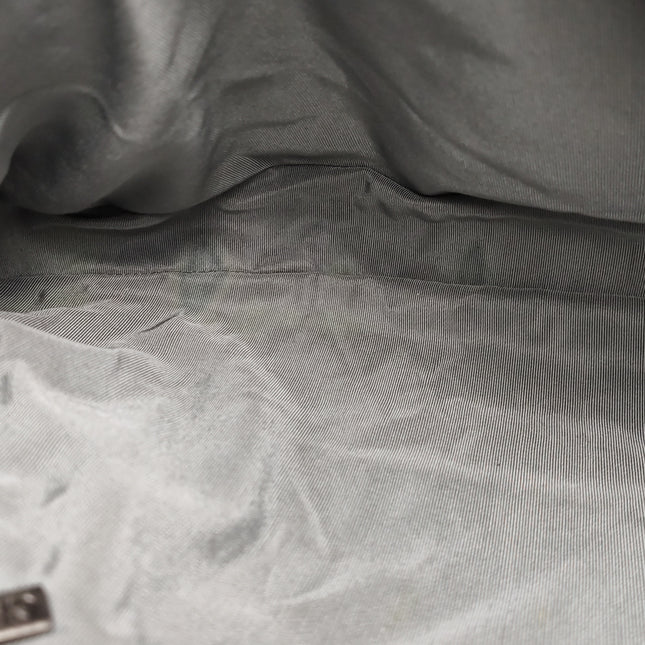 Chanel Large Single Flap Navy Calfskin Leather Cannage Stitch Silver Hardware 2012