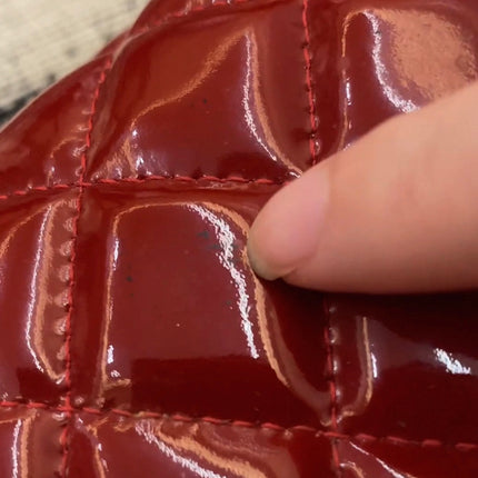 Chanel Classic Flap Medium 2011 Red Patent Leather Silver Hardware