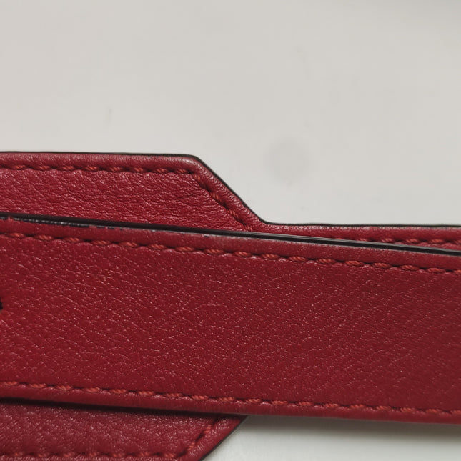 Loewe Puzzle Medium Red Leather with Zipper Crossbody Bag