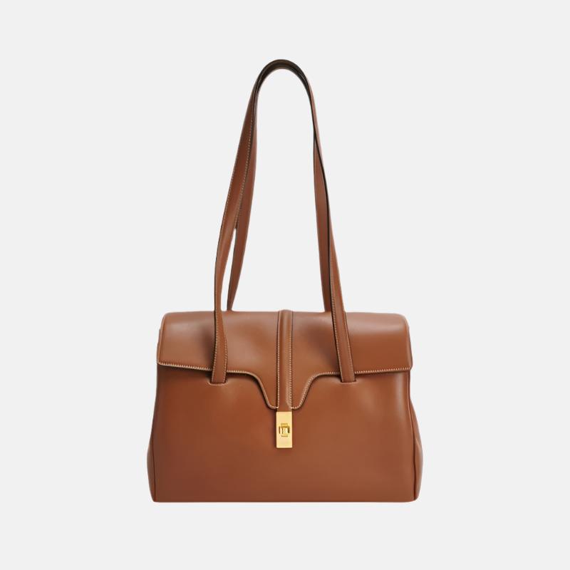 Celine Medoim Soft 16 Bag Caramel Natural Tan Smooth Calfskin Leather-Luxbags