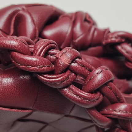 Bottega Veneta Pouch Mini Intrecciato Burgundy Lambskin Leather Crossbody Bag