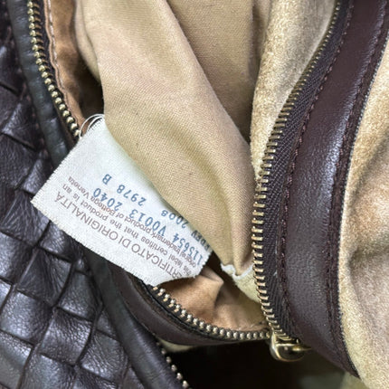 Bottega Veneta Veneta Hobo Dark Chocolate Brown Intreciatto Leather Bag Large 47cm