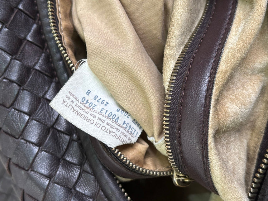 Bottega Veneta Veneta Hobo Dark Chocolate Brown Intreciatto Leather Bag Large 47cm