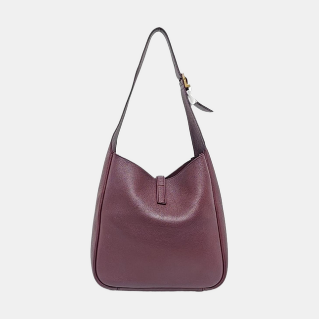 Yves Saint Laurent YSL Le 5 A 7 Hobo Small Burgundy Calfskin Shoulder Bag