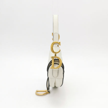 Dior Saddle bag white grain leather mini size