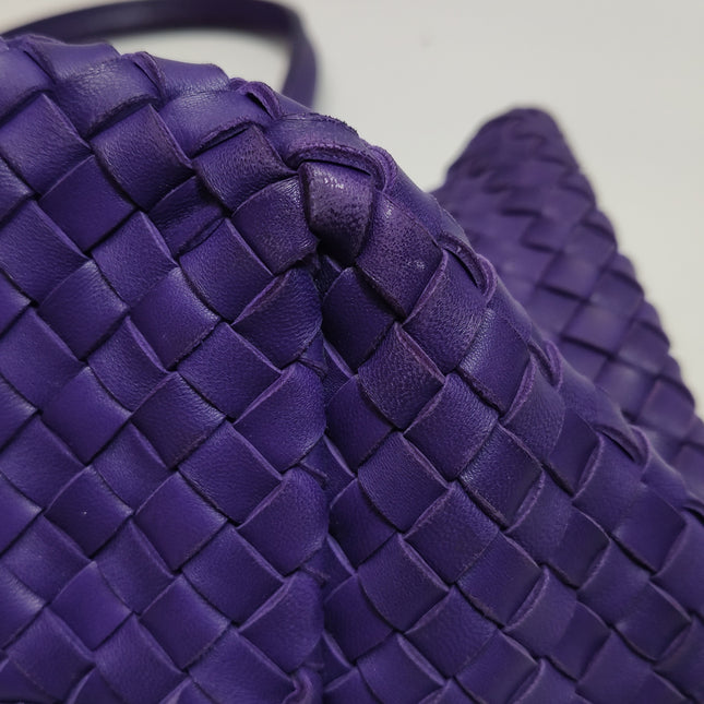 Bottega Veneta Cabat Large Intreccio Leather Tote Bag Purple with Pouch 40cm