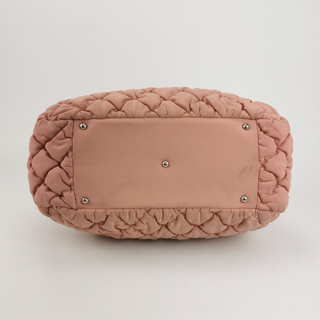 Chanel Bubble Chain Striped Quilted Flap Bag Red/White Tote