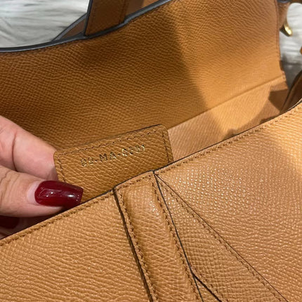 Dior Saddle 2021 Medium Tan Brown Grained Calfskin Leather Bag