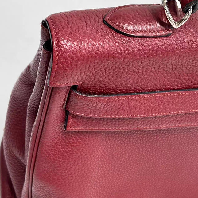 Hermes Kelly 40 Togo Leather Rouge H Deep Red Palladium Hardware 2014