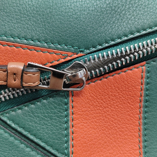 Loewe Puzzle Small Green Orange Stripes Crossbody Bag 2019