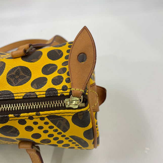 Louis Vuitton x Kusama Papillon 28 Yellow Polka Dots Handbag