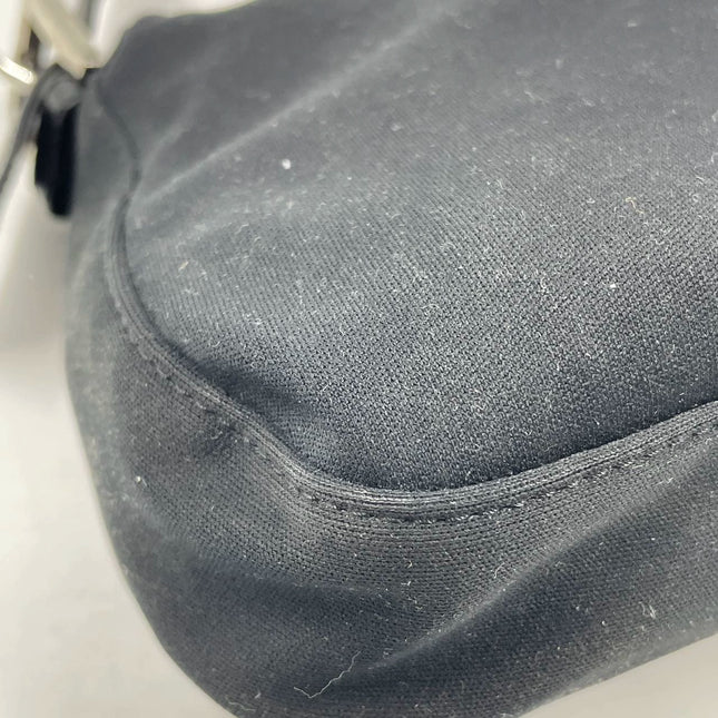 FENDI Baguette Vintage Black Cloth Silver Hardware