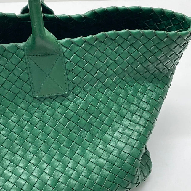 Bottega Veneta Cabat Tote Green Intreccio Leather 40cm