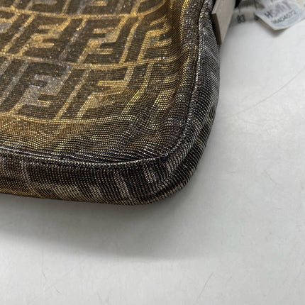 Fendi Baguette Iridescent Brown Zucca Print with Crystal Buckle