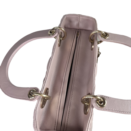 Sold Lady Dior Medium Bag Pink Cannage Leather