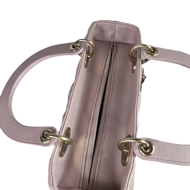 Sold Lady Dior Medium Bag Pink Cannage Leather