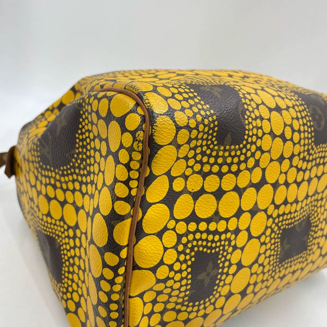 Louis Vuitton Kusama Town Speedy 30 Yellow Top Handle Bag