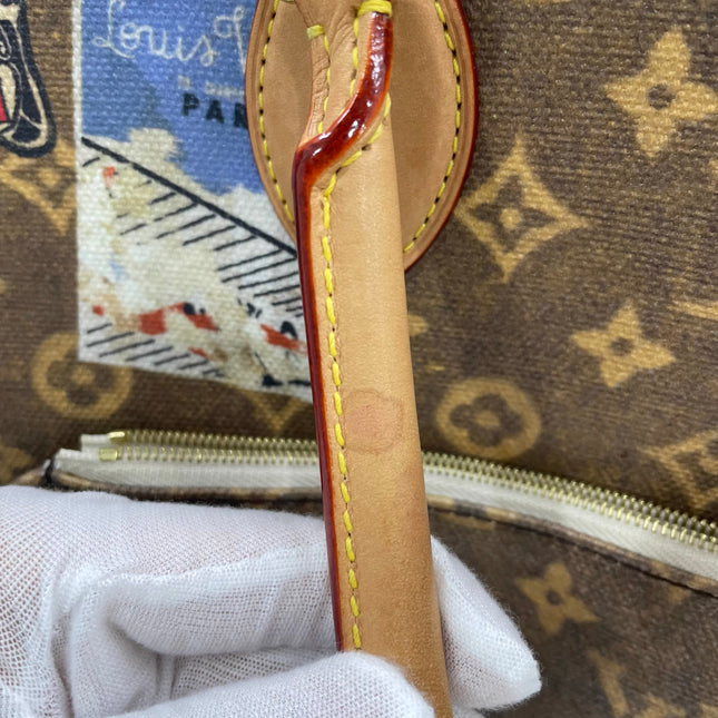 Sac cabas Louis Vuitton OnTheGo Large Hotel Labels Monogram Marron