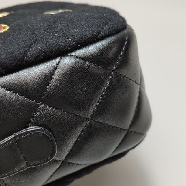 Chanel Métiers d'Art Paris-Hamburg 2018 Wool Nautical Charms Camera Bag Dark Navy