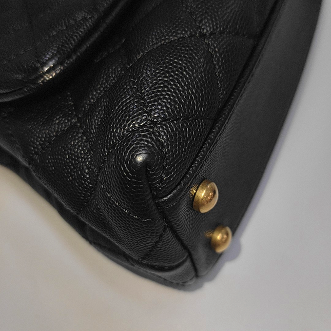Chanel Coco Handle Small Black Caviar Leather Gold Hardware 2017