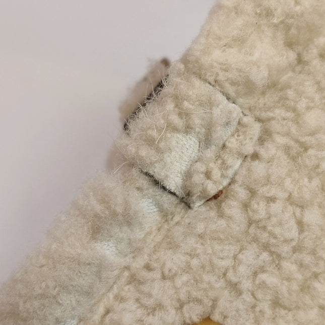 Loewe Amazona Small 29 White Shearling Gold Hardware Top Handle Bag