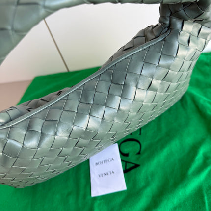 Bottega Veneta Hop Hobo Small Leather Aloe Vera Green