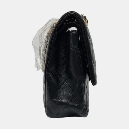 Chanel Timeless Classic Flap Medium Black Lambskin Leather Gold Hardware
