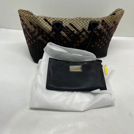 Bottega Veneta Cabat Large Intreccio Black and Transparent Leather and PVC Tote Bag